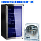 Smad Compressor Wine Cooler 3.1 Cu ft 28 Bottles Stainless Steel Door 110V - JC-88E-2 / D-JC-88E/H