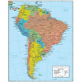 Swiftmaps South America Wall Map - GeoPolitical Edition