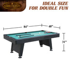 84-Inch Arcade Pool Table With Dartboard Set - Green