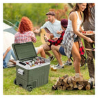 Portable 12V Car Refrigerator Electric Cooler, 35L/50L, Green