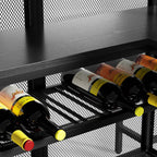 Dextrus 5 Tier Home Bar Unit With 43in Wine Cabinet, LED Lights, Wine Rack And Footrest - Black