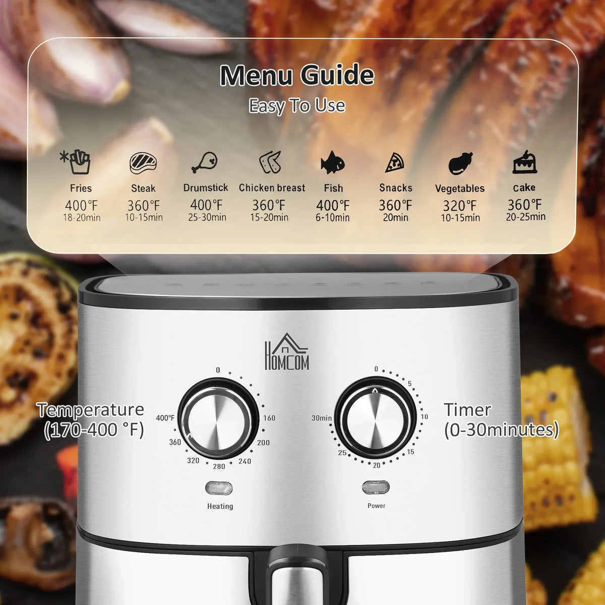 6.9 Quart 1700W Air Fryer Oven With 360-Degree Air Circulation And Nonstick Basket