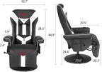 King Throne Ergonomic Gaming Chair With Footrest, Headrest, Lumbar Support, Cupholders, Black White