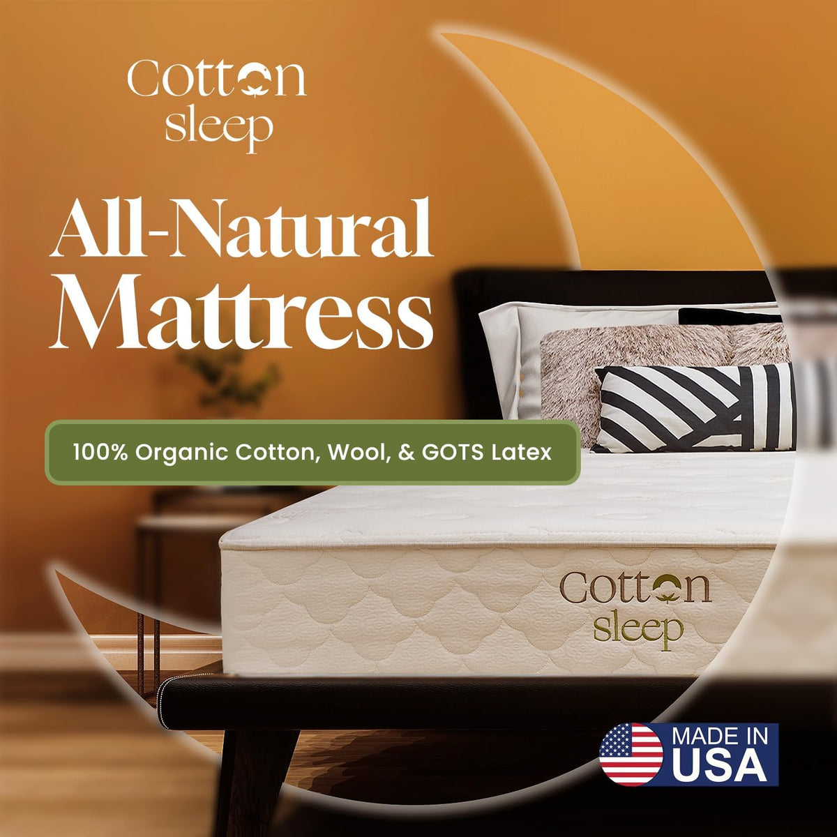 CottonSleep Hybrid Mattress, King, 11 in, Medium Soft - Organic Cotton, Wool, And GOTS Latex