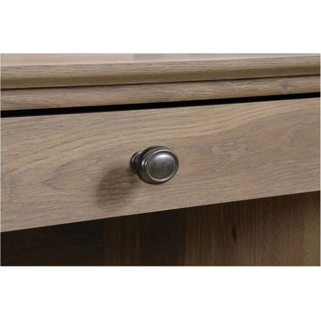 Bowery Hill Traditional Wood Executive Desk With File Drawer, Salt Oak