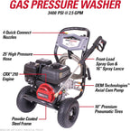 Simpson Gas Pressure Washer 3400 PSI 2.5 GPM With 25 ft Hose - CM61083