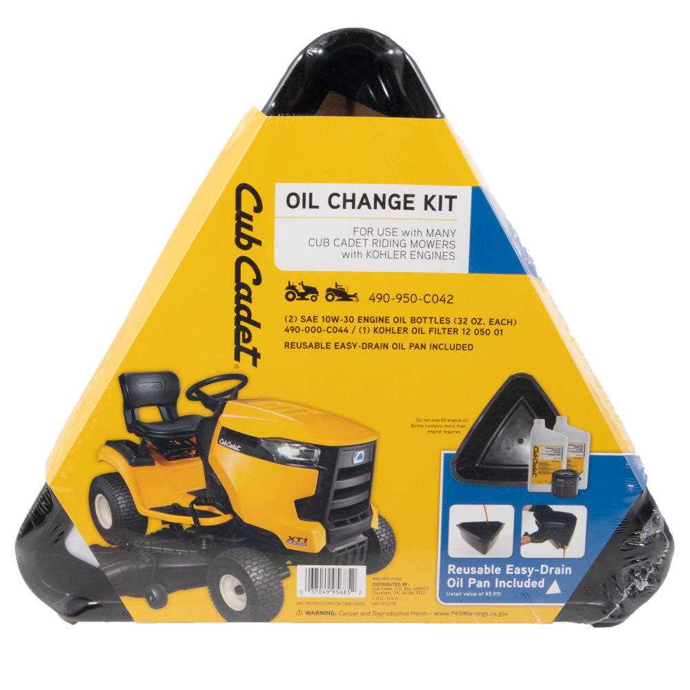 Cub Cadet Oil Change Kit For Riding Mowers With Kohler Engines - 490-950-C042