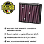 K&N Marine Engine Flame Arrestor, 8.625in Base O/S Length, 4.5in Base O/S Width, 3.25in Height - 59-5020