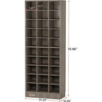 10-Tier Tall Shoe Cabinet, 30-Pair White Engineered Wood Shoe Storage Rack