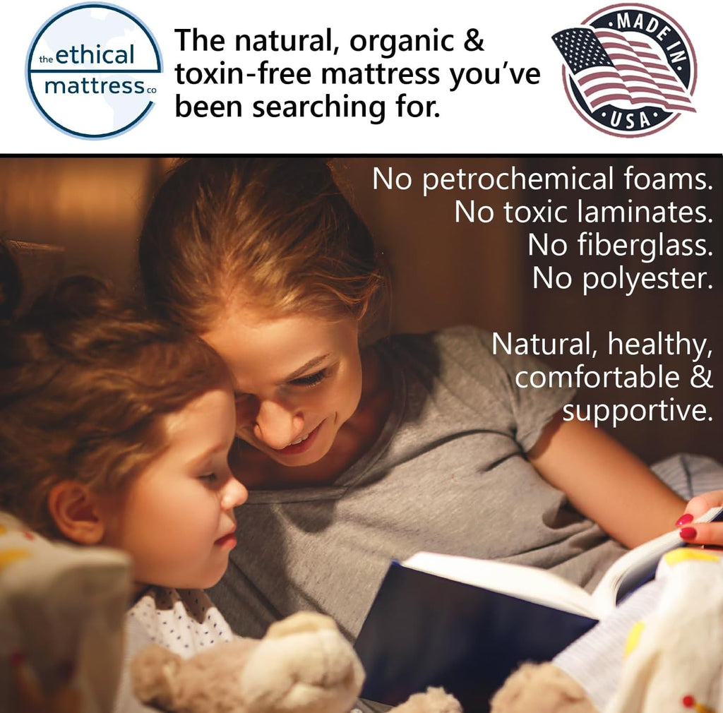 Ethical Mattress CO 6 in Kids Mattress With Organic Cotton, Wool, Latex And Pocketed Coils - Twin Size