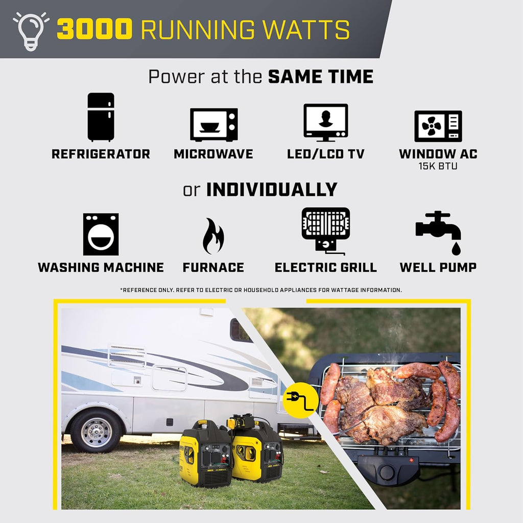 Champion Power Equipment 4000-Watt RV Ready Portable Inverter Generator With Quiet Technology And CO Shield