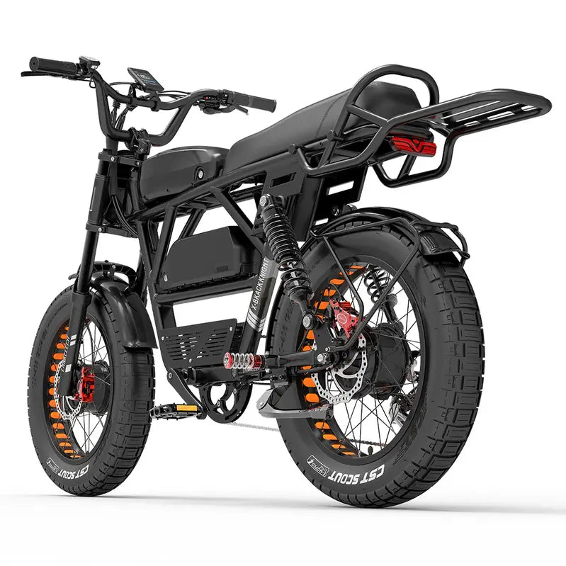 Lankeleisi Fat Tire E-Mountain Bike, 1000W Dual Motor, 45Ah Battery - X-Black Knight