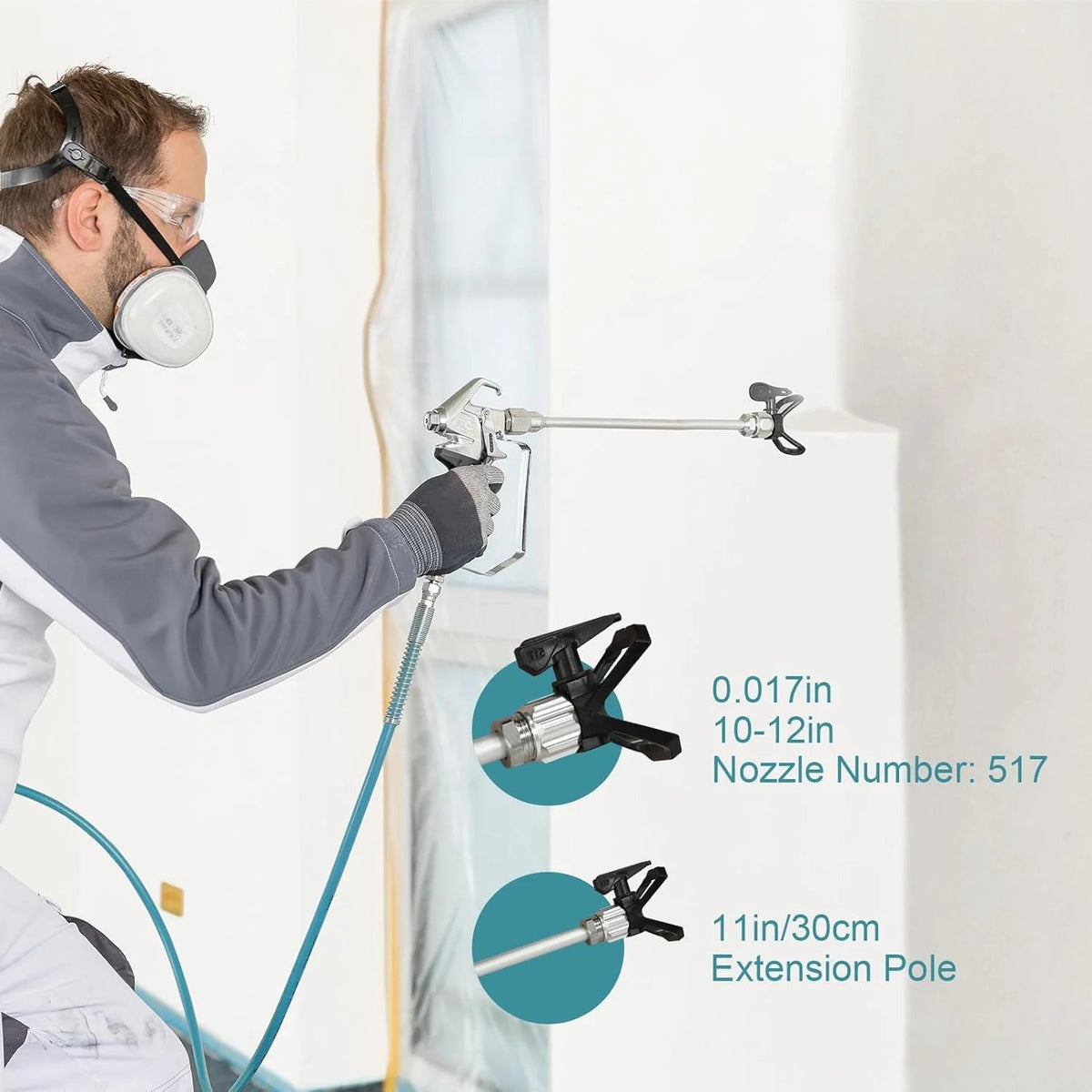 Telyswee Airless Paint Sprayer, 750W, 3300 PSI, Blue