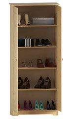 Solid Wood Freestanding Pantry Storage Cabinet With 2 Doors And 3 Adjustable Shelves