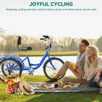 26-Inch Adult Tricycle - 7-Speed Heavy-Duty 3-Wheeled Bicycle
