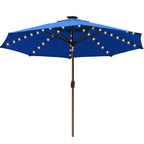 EliteShade 9ft Market Patio Umbrella With 80 LED Lights, Ruby