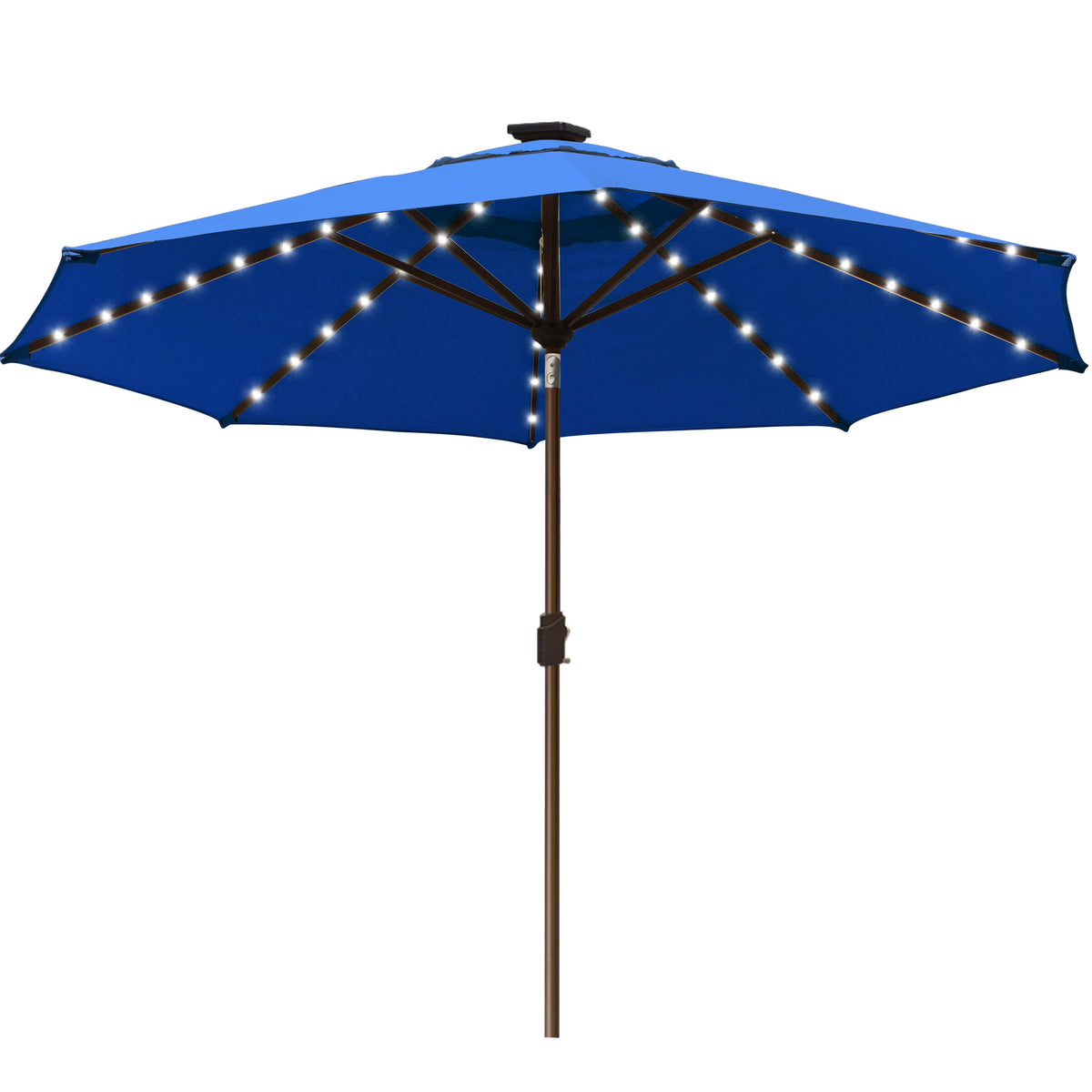 EliteShade 9ft Market Patio Umbrella With 80 LED Lights, Ruby