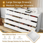 ChVans 9-Drawer Dresser With Charging Station, Black, 63in x 15.7in x 31.5in