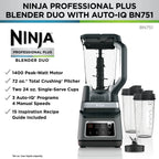 Ninja 1500 W 72 oz Blender, Black - BN751