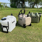 Wheeled Water Storage Container With Handle And Faucet, 28L PE, 49cmx27cmx39.9cm