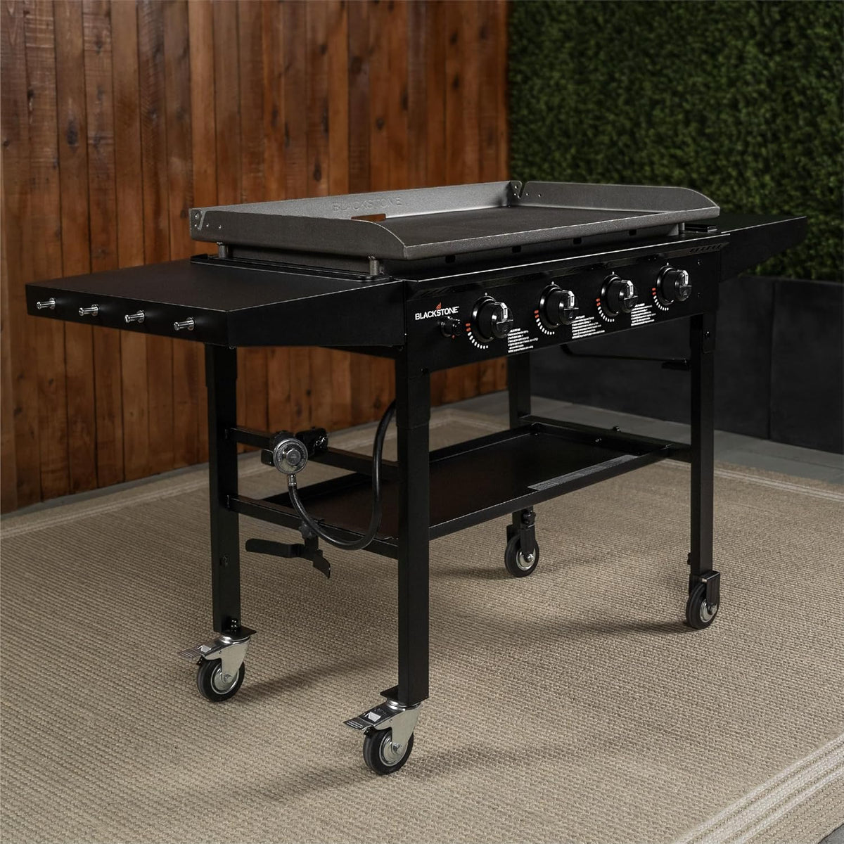 Blackstone 36 in Omnivore Griddle With Folding Side Shelves, Powder Coated Steel, Black - 1554