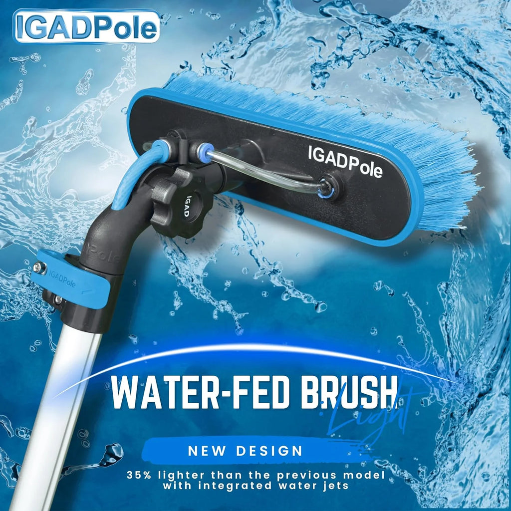 24-Foot Pole-Type Cleaning Kit, 5 To 24 Feet (7 Meters), Water-Driven Brush, 10-Inch Scraper And Soap Box