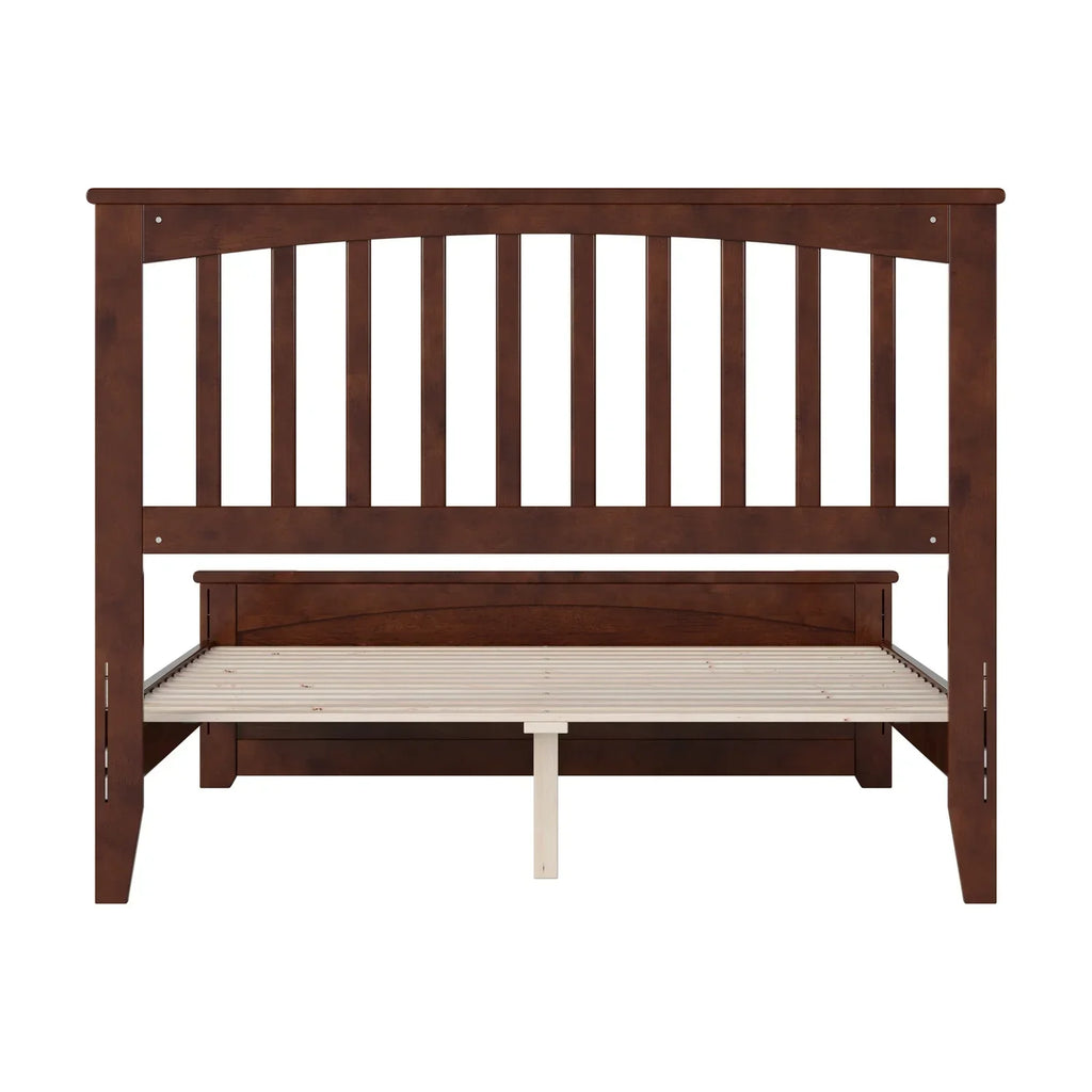 AFI Becket Full Solid Wood Low Profile Platform Bed With Matching Footboard, Walnut