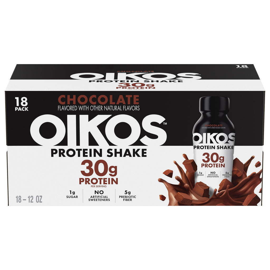 Oikos Chocolate Protein Shake, 30g Protein, 12 fl oz, 18-Pack