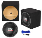 MTX Terminator TN12-02 12" 400 Watt Car Audio Subwoofer With Rockville RS12 Sealed Enclosure