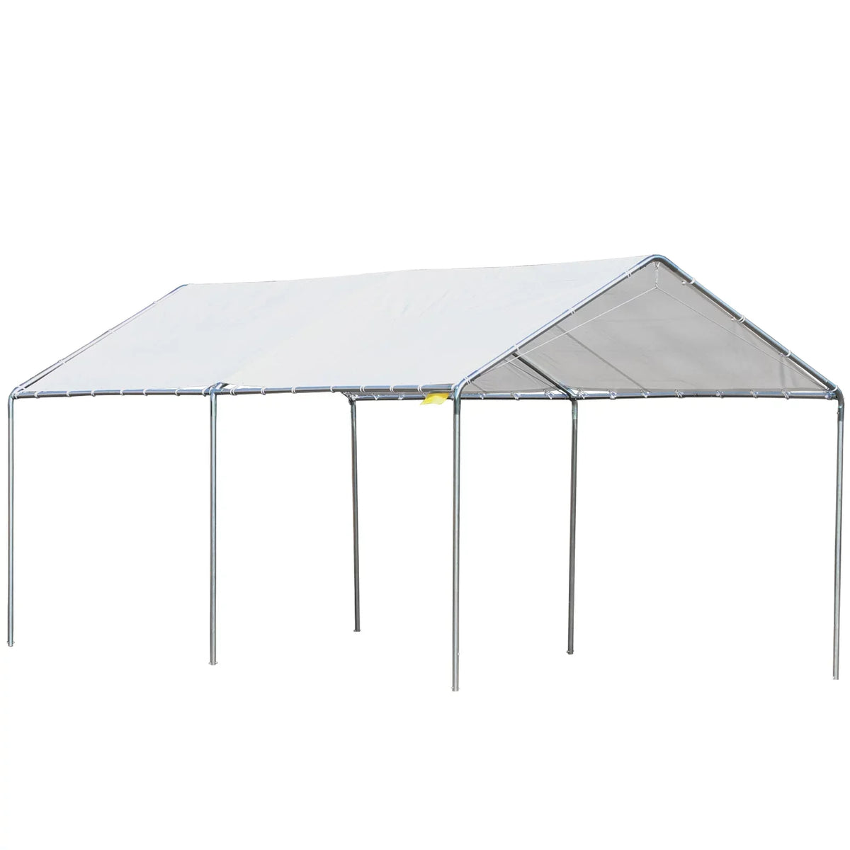 Outsunny Galvanized Steel Carport Canopy 10' x 20', White - 3 Reinforced Steel Cables