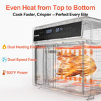 HotKing Dual-Zone Air Fryer Toaster Oven Combo, 28 QT Stainless Steel - KATO-28A1