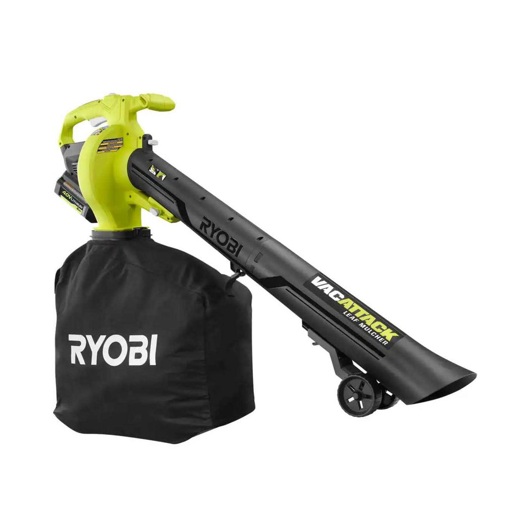 RYOBI 40V Cordless Leaf Blower And Leaf Vacuum/Mulcher, 110 MPH, 525 CFM, 5 Ah And 4 Ah Batteries, 2 Chargers
