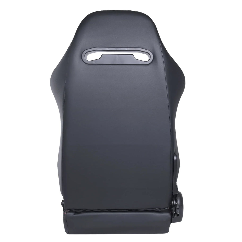 Racing Seats With Double Slider, PVC And Suade Material, Black - Set Of 2 Pieces