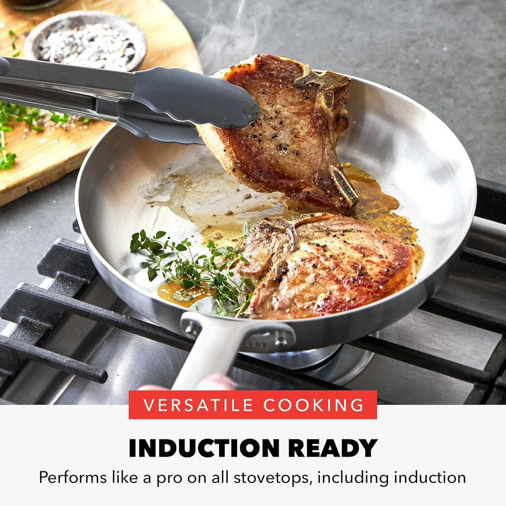 GreenPan x Bobby Flay 10 Piece Stainless Steel Tri-Ply Cookware Set - 8QT Stockpot