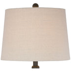 Franklin Iron Works Annie Table Lamps, Set of 2, 28 in Tall, Bronze Iron, Cream Tapered Drum Shade - Annie
