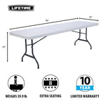 Lifetime 4 8-Foot Rectangle Folding Tables And 32 Chairs Set, White Granite - 80147