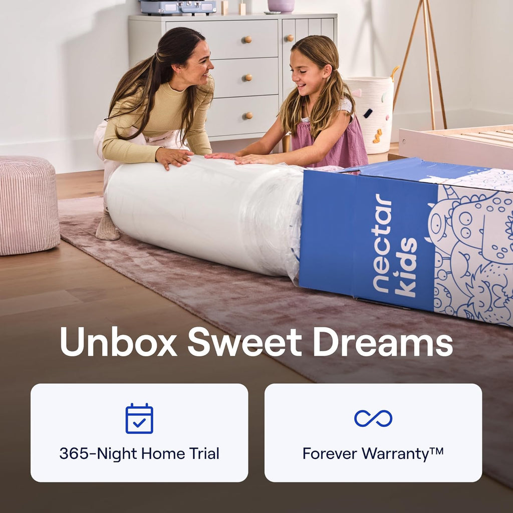 Nectar Kids Twin Mattress 8 in - 2-Sided Memory Foam Design