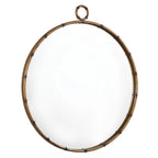 Round Wall Mirror With Antique Brass Finish And Decorative Ring Detail - 31.5in W x 1.5in D x 35in H