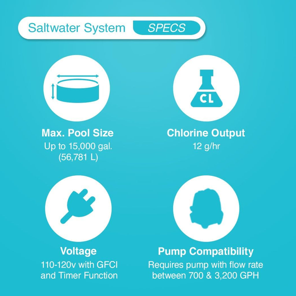 Intex Krystal Clear Saltwater System For Above-Ground Pools Up To 15,000 Gallons