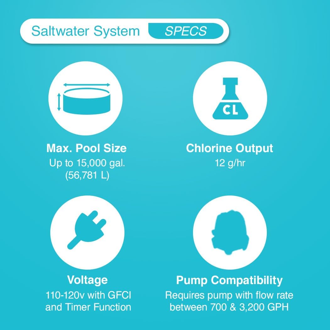 Intex Krystal Clear Saltwater System For Above-Ground Pools Up To 15,000 Gallons