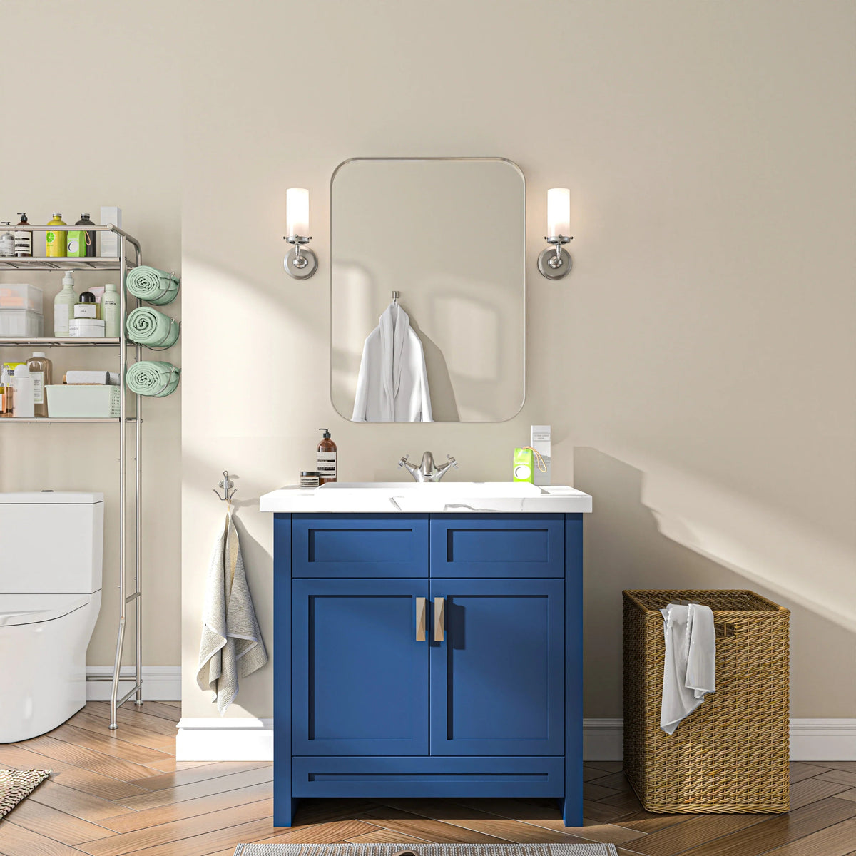 Aluminum Alloy Rounded Corner Wall Vanity Mirror
