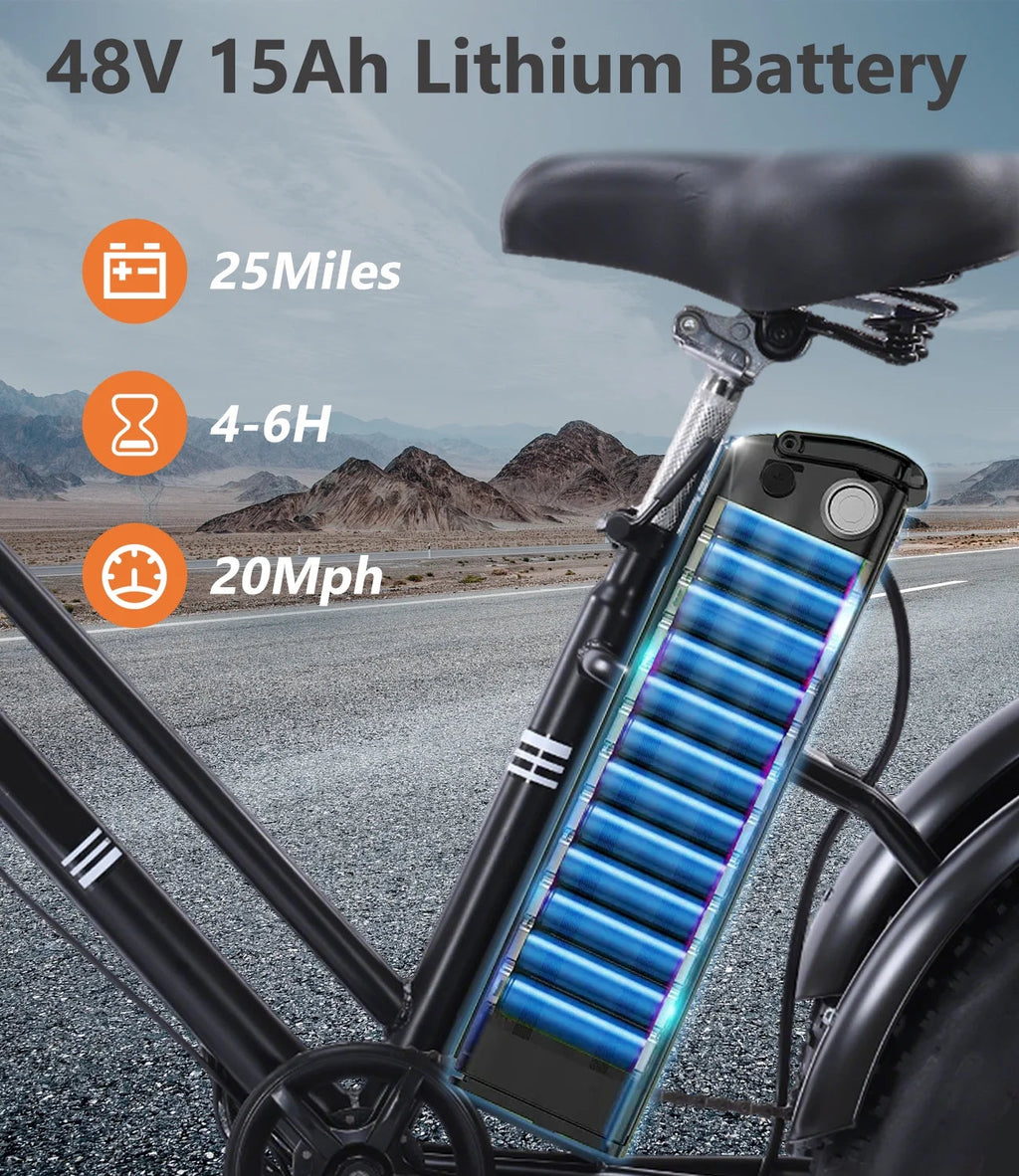 YEBEI Folding Electric Tricycle for Adults, 500W Motor, 48V15AH Lithium Battery, 20 x 4.0 in Fat Tires