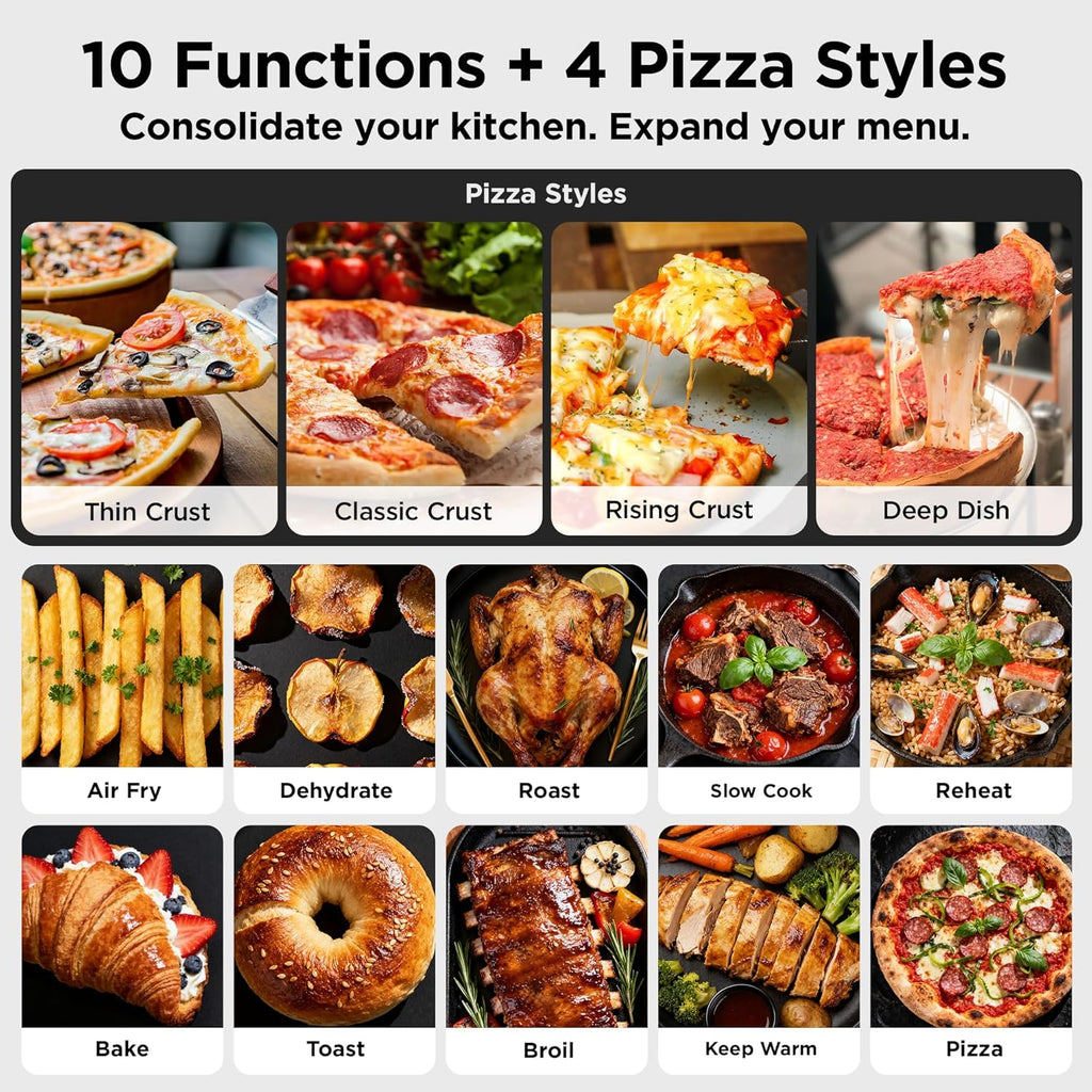 Midea Toaster Oven Air Fryer Combo, 10+4 Functions, 26.4 QT Stainless Steel, 450F - Flexify Pro
