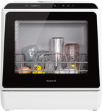 NOVETE Countertop Dishwasher, 5 L Water Tank, 5 Programs, White - TDQR01