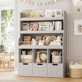 HITHOS Kids Bookshelf With Toy Storage Organizer, 55.3in H x 39.2in W, 3 Movable Storage Bins