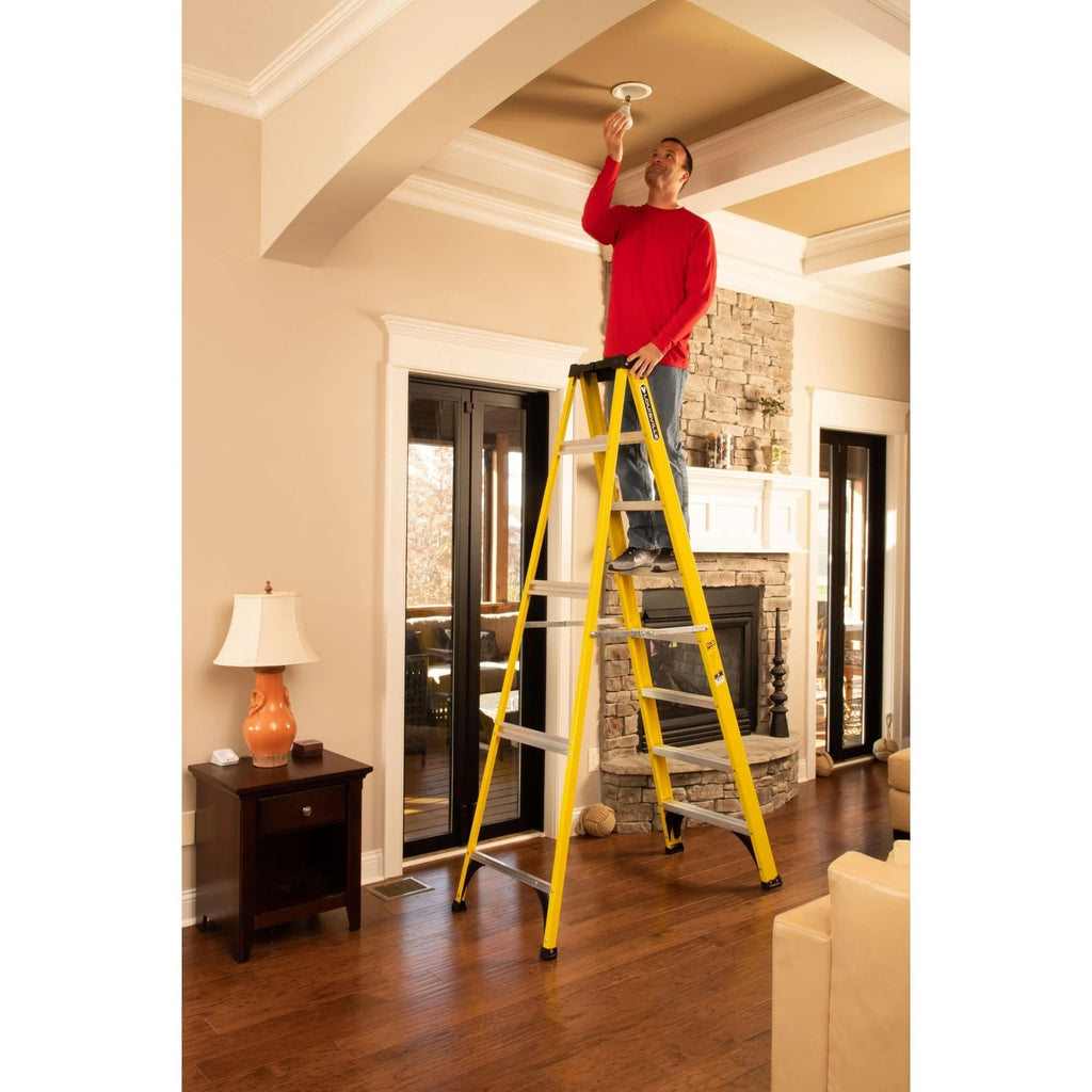 Louisville Ladder 8' Fiberglass Step Ladder, 12' Reach, 250 lbs Load Capacity - W-3118-08