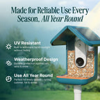Birdbuddy PRO Solar Smart Bird Feeder With Camera, 5MP Photos, 2K HD Video, Blue - PRO