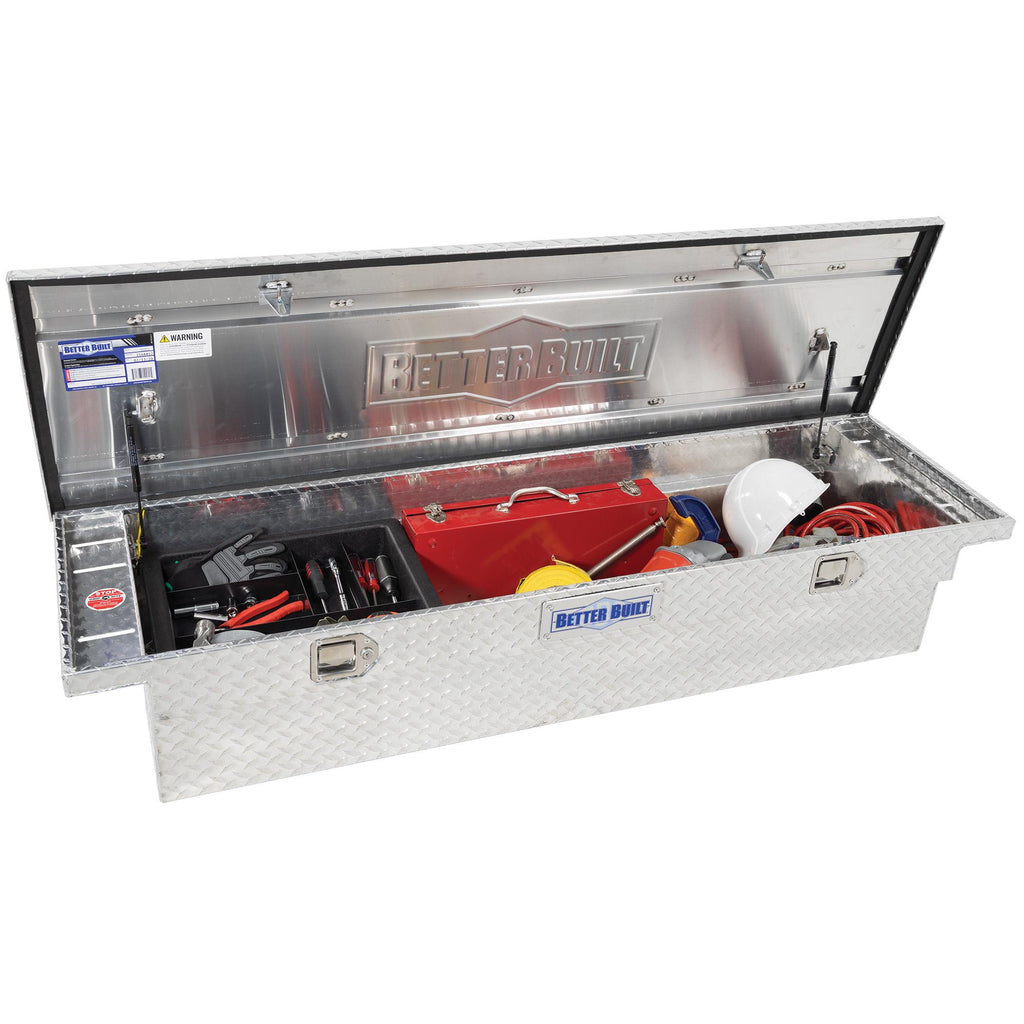 UWS Low Profile Aluminum Truck Tool Box With Stainless Steel Handles - Pickup Bed Storage Chest