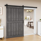Uforic Sliding Barn Door With Hardware Kit, 48 x 84 in, Gray