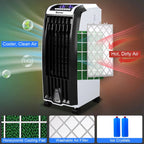 Costway Portable Evaporative Air Cooler Fan With Remote Control - 6.5L, White + Black